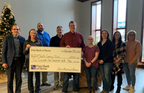 First Bank of Berne Donates to Wells County Trails